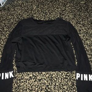 PINK victoria secret black mesh long sleeve